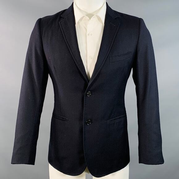 BAND OF OUTSIDERS Size 40 Regular Navy Grey Stripe Wool Notch Lapel Sport Coat - Picture 1 of 9